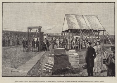 The Queen Laying the Foundation-Stone of the Statue of Prince Albert (Women